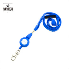 Custom Printed Blue Tubular Neck Lanyard with Blue Badge Reel